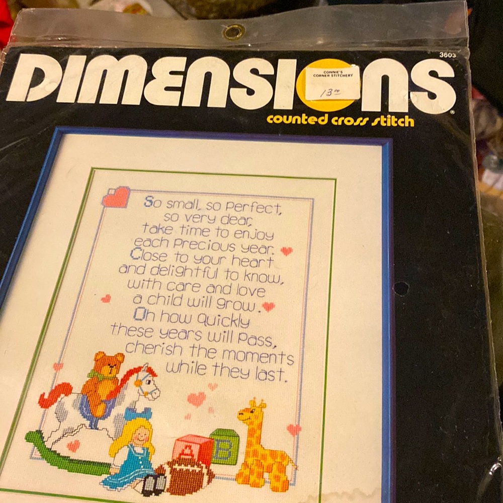 New vintage DIMENSIONS cherish the children counted cross stitching 3603.